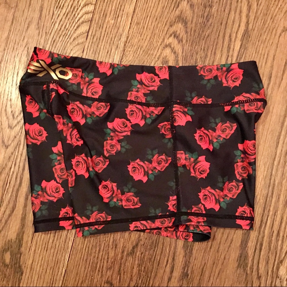 EXO rose booty shorts, CrossFit, gym, workout, M